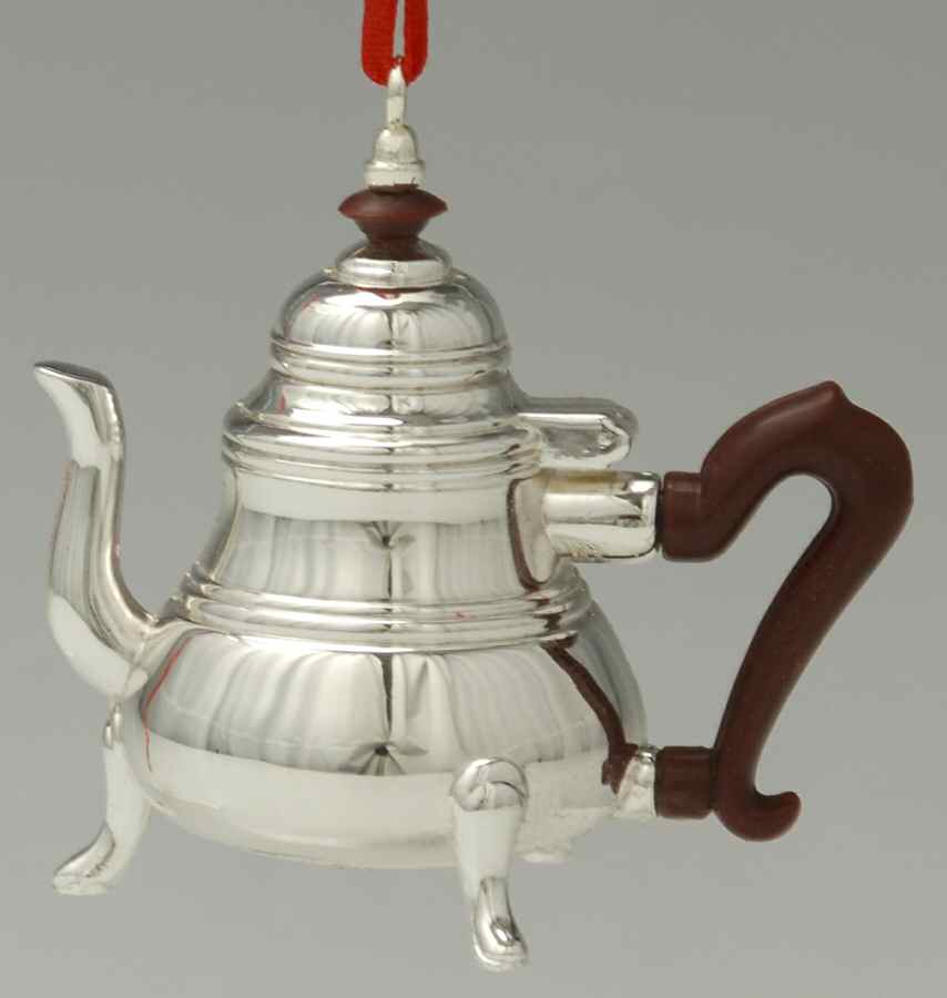 Williamsburg Silverplate Ornament Steeped In Tradition Tea Pot - Boxed by Reed & Barton-1