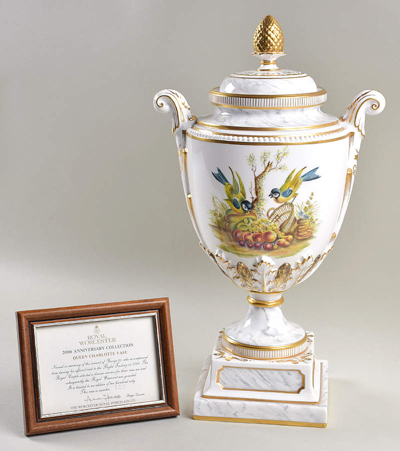 200th Anniversary Collection Queen Charlotte Vase With Lid - No Box by Royal Worcester-1