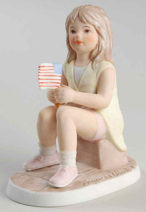 For a Mother's Love Girl Sitting Holding Flag - No Box by Roman-1