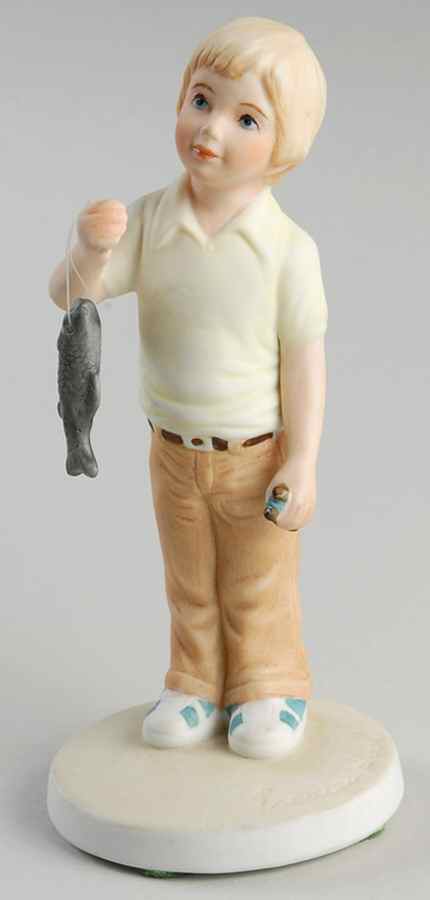 For a Mother's Love Boy Holding Fish - No Box by Roman-1
