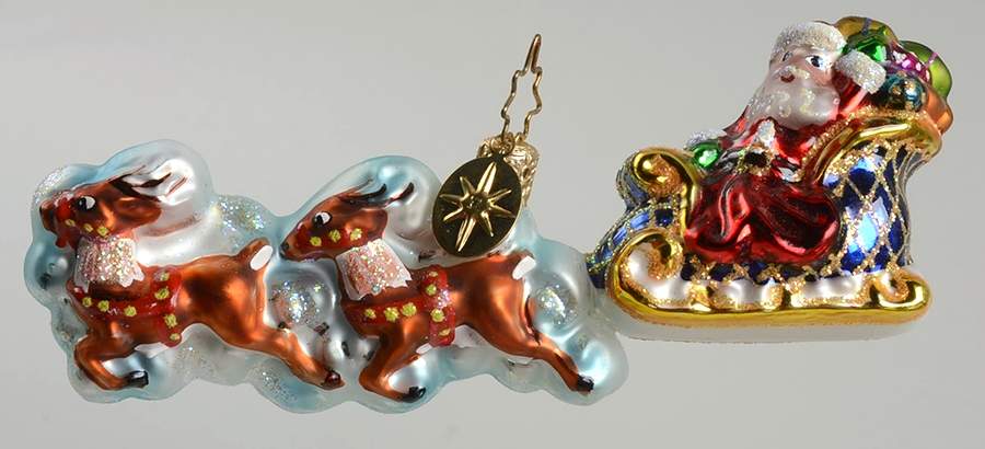 QVC Exclusives Midnight Magic-Santa & Reindeer Only - No Box by Christopher Radko-1