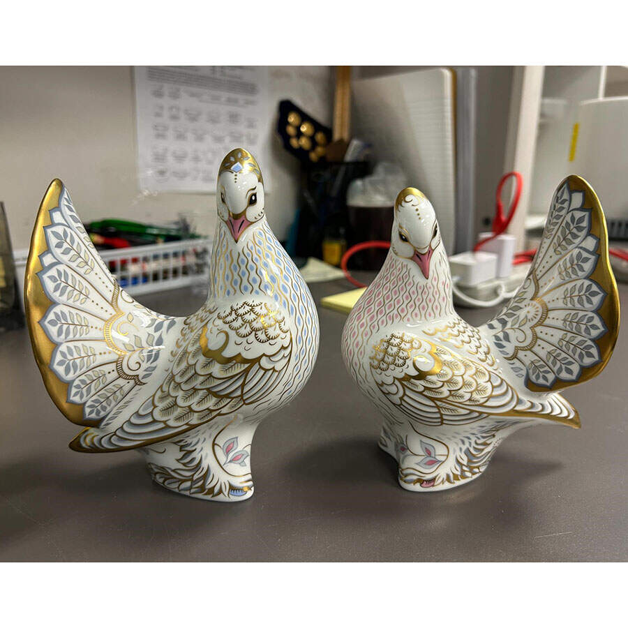 Diamond Jubilee Diamond Jubilee Doves-Pair - Boxed by Royal Crown Derby-1
