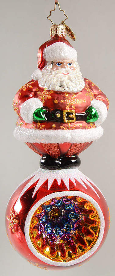 2012 Christopher Radko Ornaments Regally Round-Santa On Reflector - No Box by Christopher Radko-1