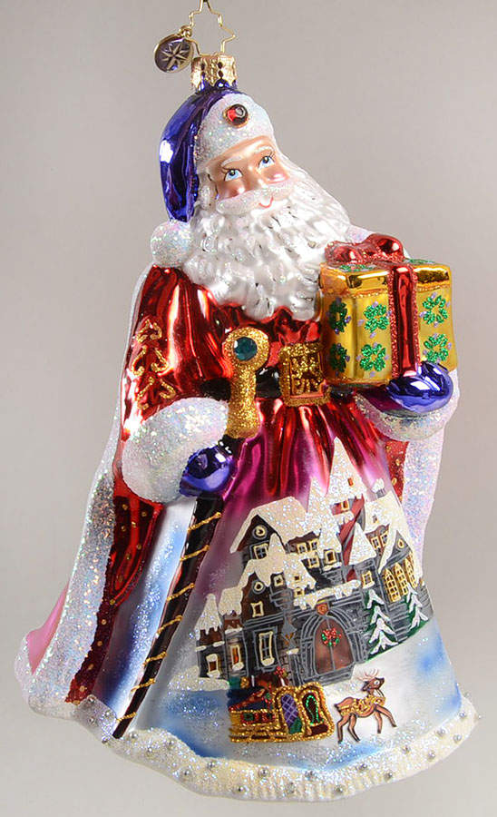 2012 Christopher Radko Ornaments Northern Visions-Santa Red Robe W/Gift - No Box by Christopher Radko-1
