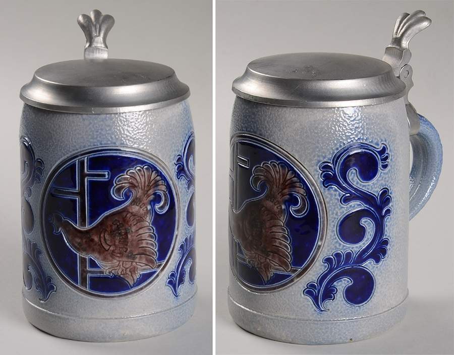 German Steins & Cups Rooster-Saltglaze - No Box by Reinhold Merkelbach-1
