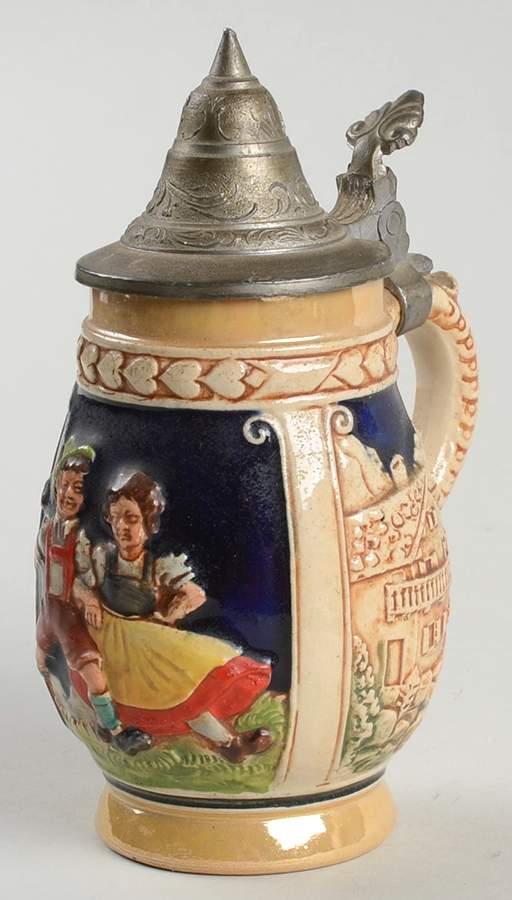 German Steins & Cups Small Stein People Dancing - No Box by Reinhold Merkelbach-1