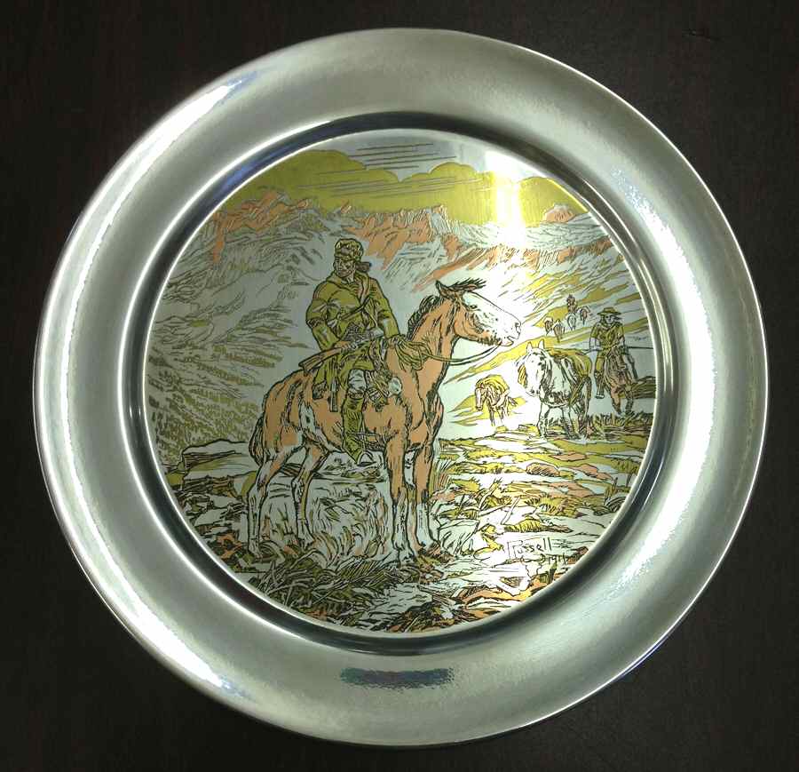 Western Frontier Plates Free Trapper - No Box by Reed & Barton-1