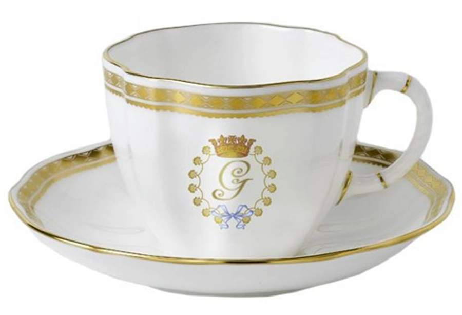 Royal Baby-Prince George Carlton Cup & Saucer - No Box by Royal Crown Derby-1