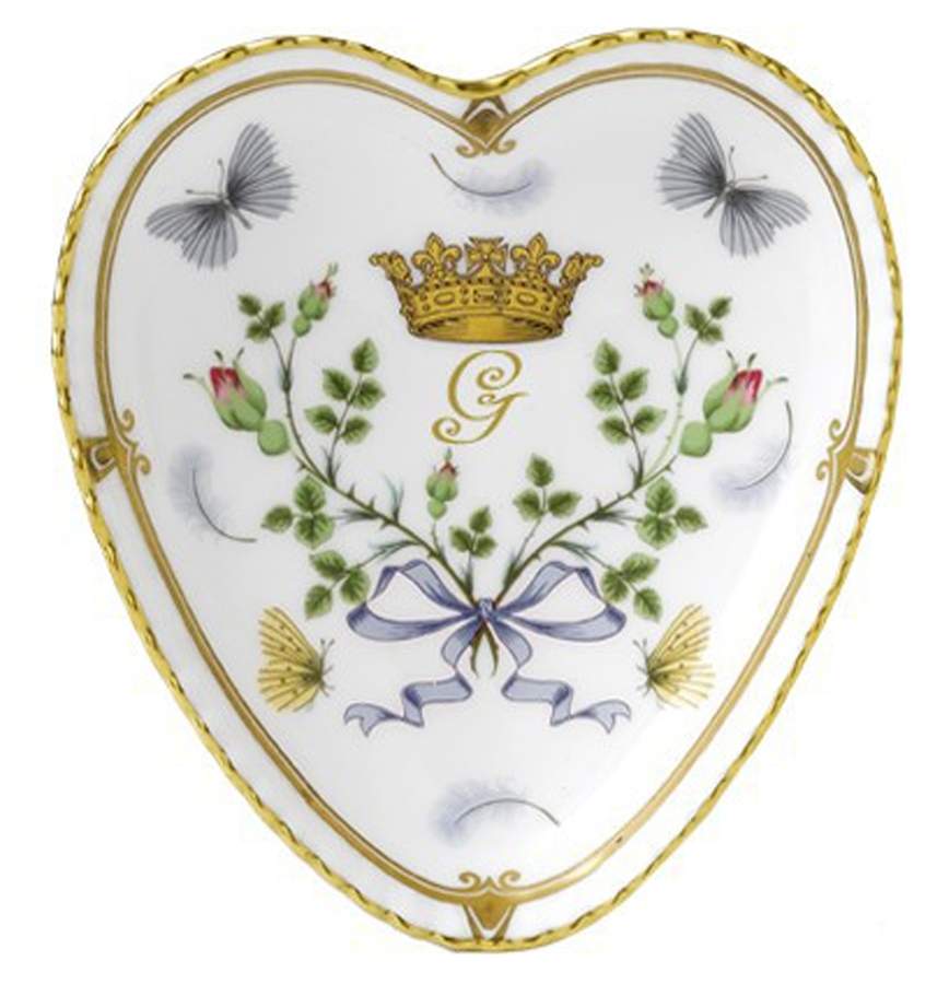 Royal Baby-Prince George Heart Tray - Boxed by Royal Crown Derby-1