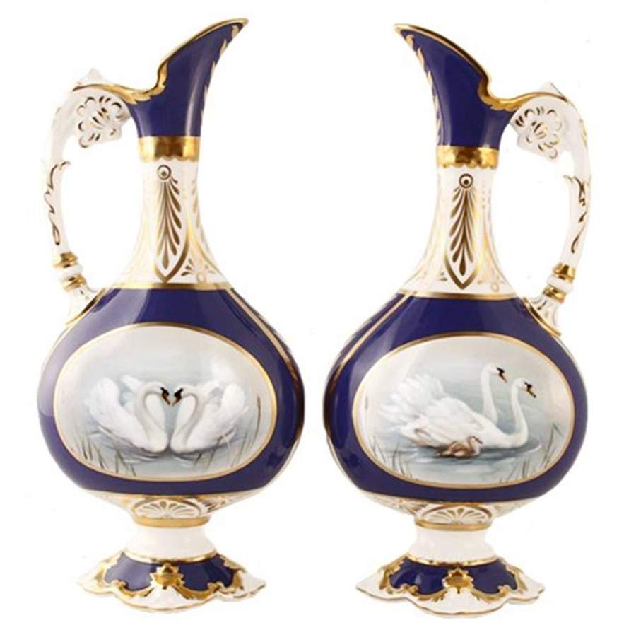 Royal Baby-Prince George Heritage Swan Neck Vases (Pair) - No Box by Royal Crown Derby-1