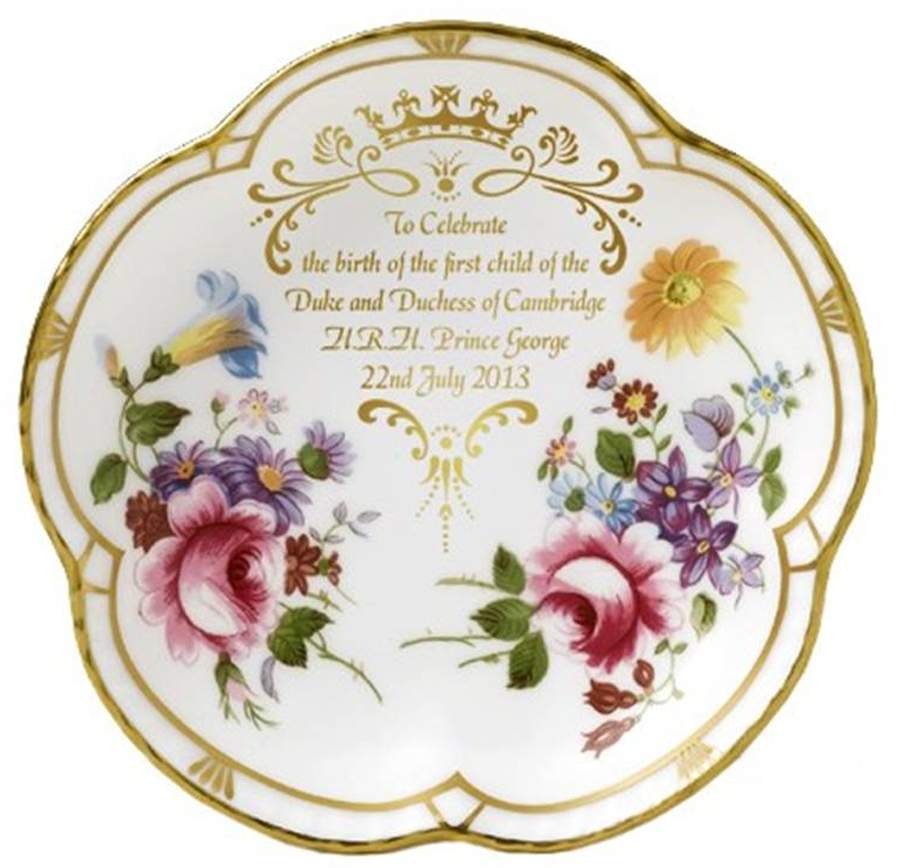 Royal Baby-Prince George Posie Five Petal Tray - With Box by Royal Crown Derby-1