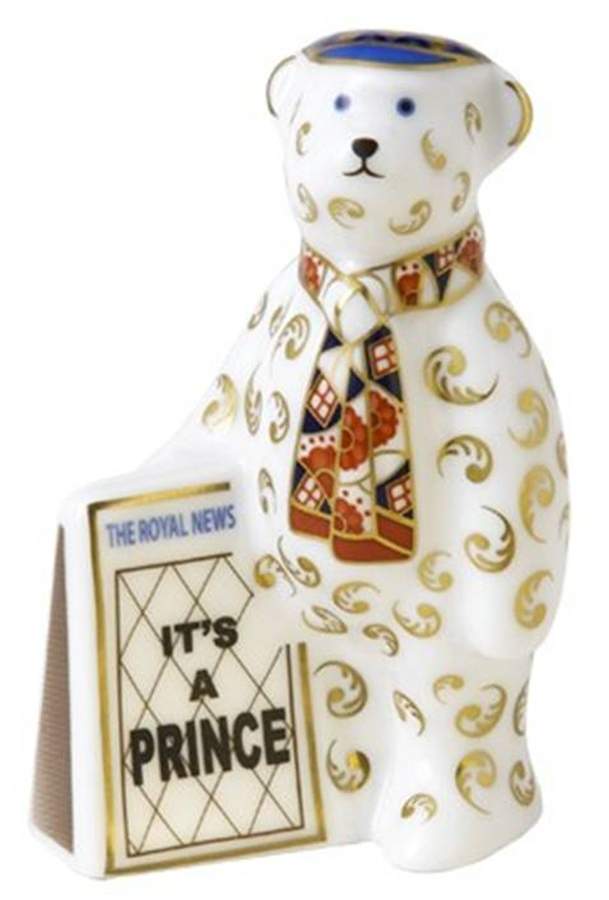Royal Baby-Prince George Newspaper Seller Bear - No Box by Royal Crown Derby-1