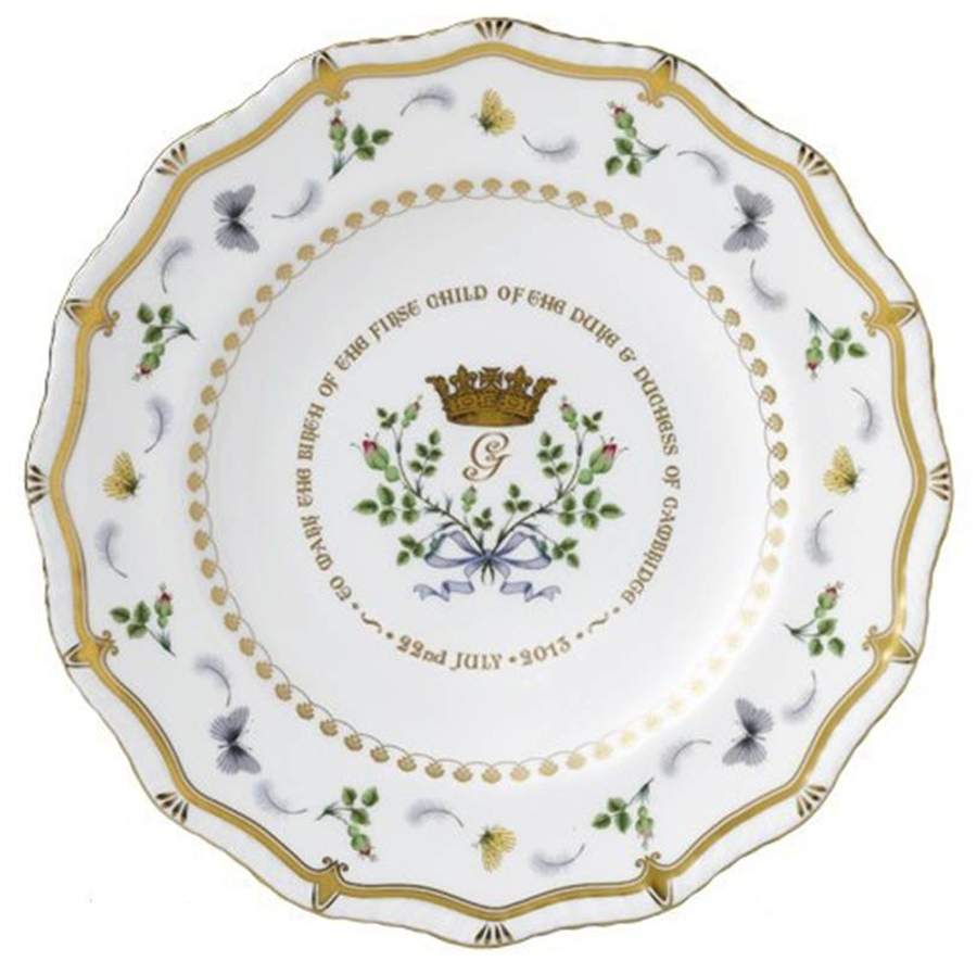 Royal Baby-Prince George Gadroon Plate - With Box by Royal Crown Derby-1