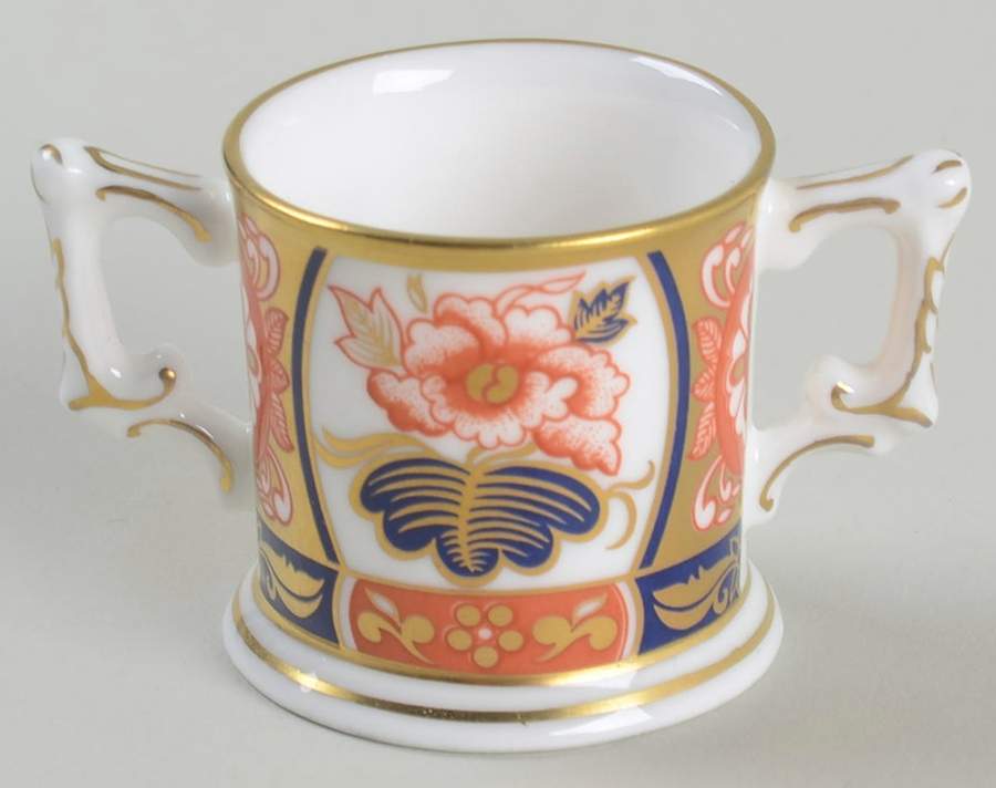 Miniature Loving Cup Collection Peony Panel - Boxed by Royal Crown Derby-1
