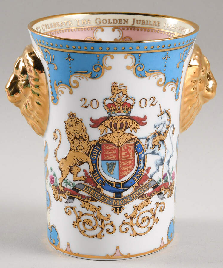 Elizabeth II Golden Jubilee Lionhead Beaker - Boxed by Royal Collection-England-1