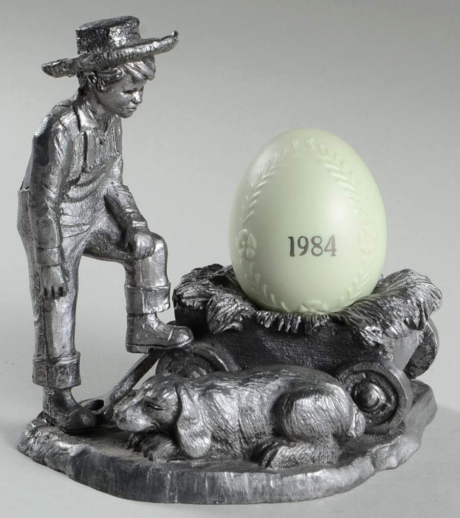 Pewter Egg Collection Egg Lee - No Box Nb1984 by Ricker Bartlett Casting Studio-1