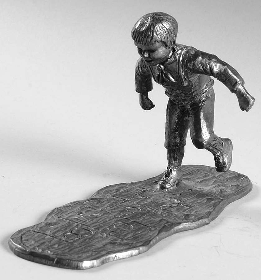 City Park Grouping Boy Playing Hopscotch, Wally - No Box by Ricker Bartlett Casting Studio-1