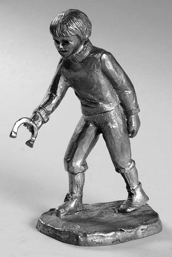 City Park Grouping Boy With Horseshoes - No Box by Ricker Bartlett Casting Studio-1