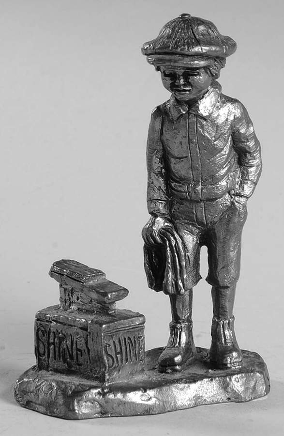 Pewter Figurines Shoeshine Boy With Rag  - No Box by Ricker Bartlett Casting Studio-1