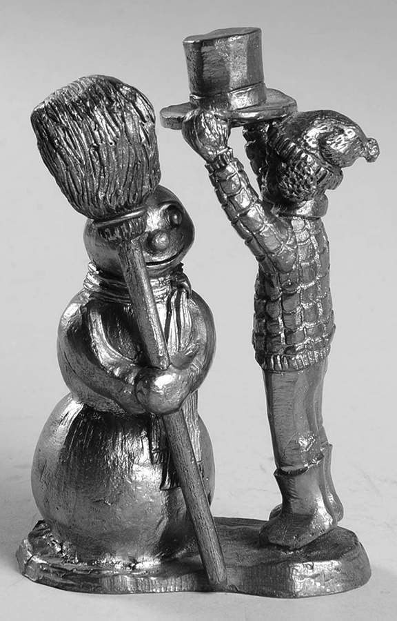 Pewter Figurines Danny With Snowman - No Box by Ricker Bartlett Casting Studio-1