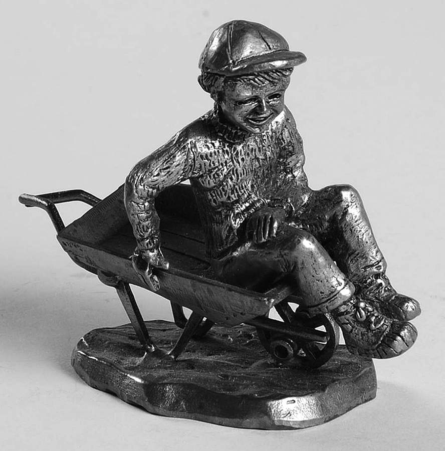 Pewter Figurines Jack With Wheelbarrow - No Box by Ricker Bartlett Casting Studio-1