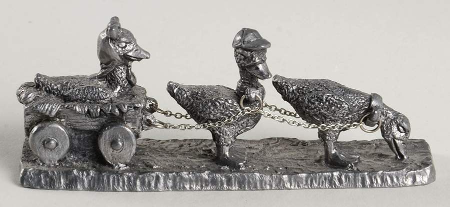 Pewter Figurines Ducks In Parade - No Box by Ricker Bartlett Casting Studio-1