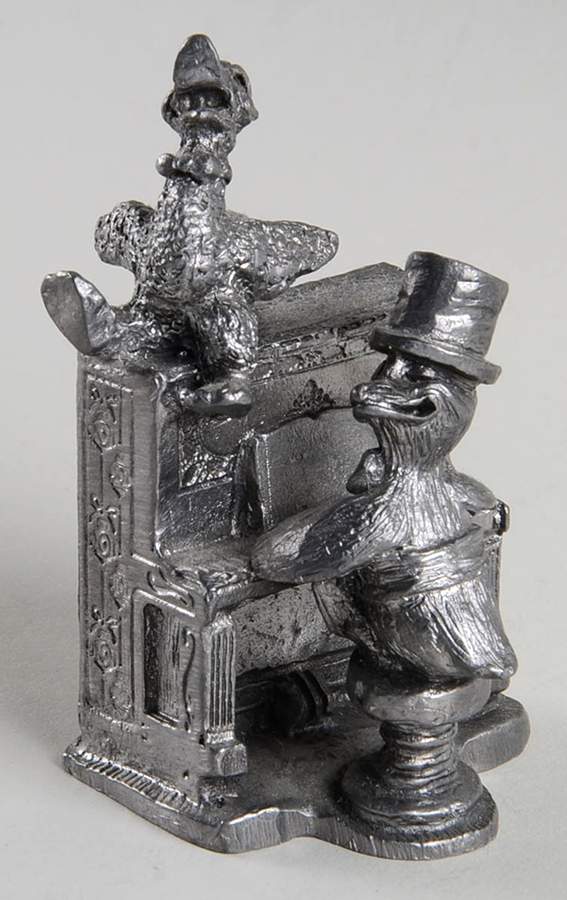 Pewter Figurines Ducks On Piano - No Box by Ricker Bartlett Casting Studio-1