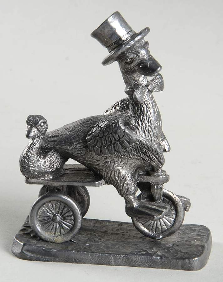 Pewter Figurines Mother Goose Riding Tricycle - No Box by Ricker Bartlett Casting Studio-1