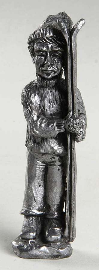 Pewter Figurines Skier Man - No Box by Ricker Bartlett Casting Studio-1