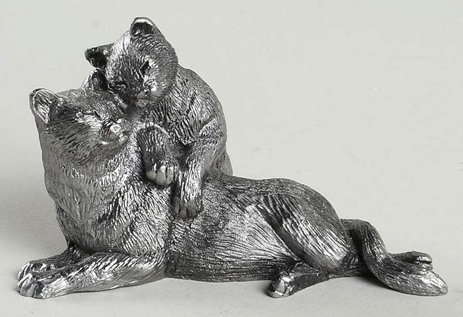 Pewter Figurines Gift Of Love - Cats - No Box by Ricker Bartlett Casting Studio-1