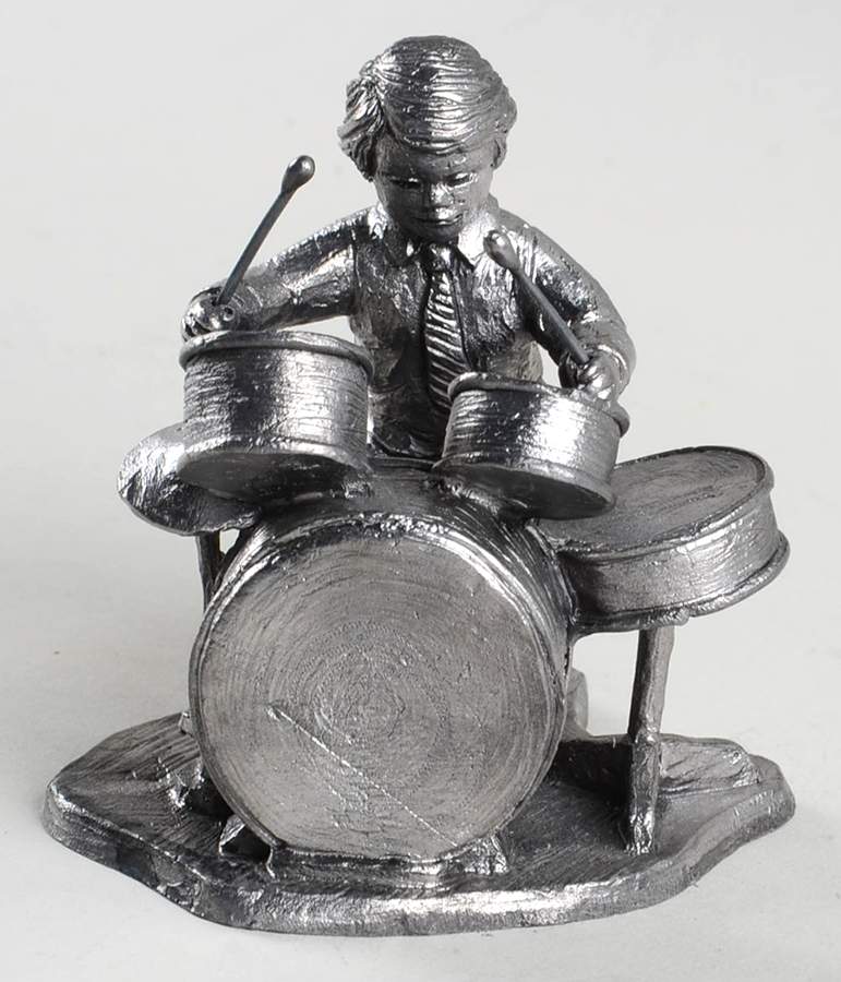 Pewter Figurines Bradley With Drums - No Box by Ricker Bartlett Casting Studio-1