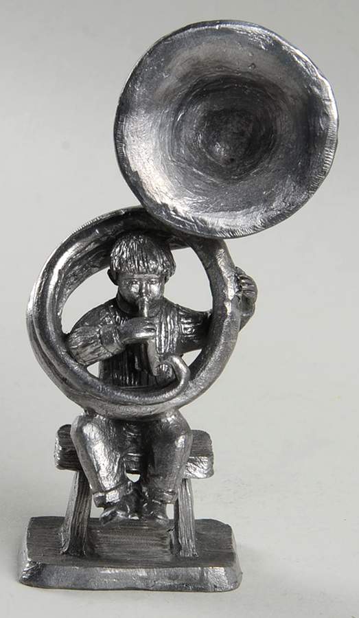 Pewter Figurines Christopher With Tuba - No Box by Ricker Bartlett Casting Studio-1