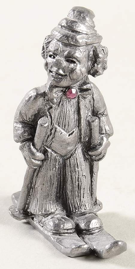 Pewter Figurines Skiing Clown - No Box by Ricker Bartlett Casting Studio-1