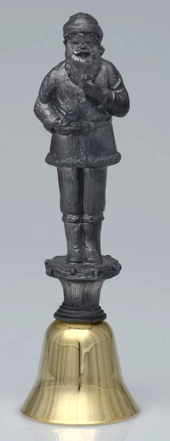 Pewter Figurines Bell - Santa With Cookies - No Box by Ricker Bartlett Casting Studio-1