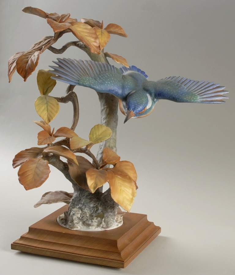 Doughty British Birds Kingfisher & Autumn Beech - Boxed by Royal Worcester-1