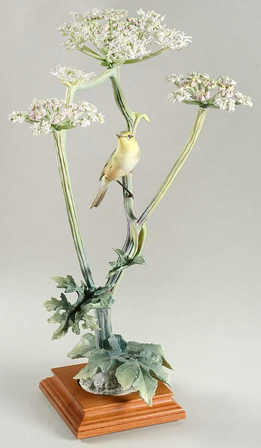 Doughty British Birds Chiffchaff On Hogweed - Boxed by Royal Worcester-1