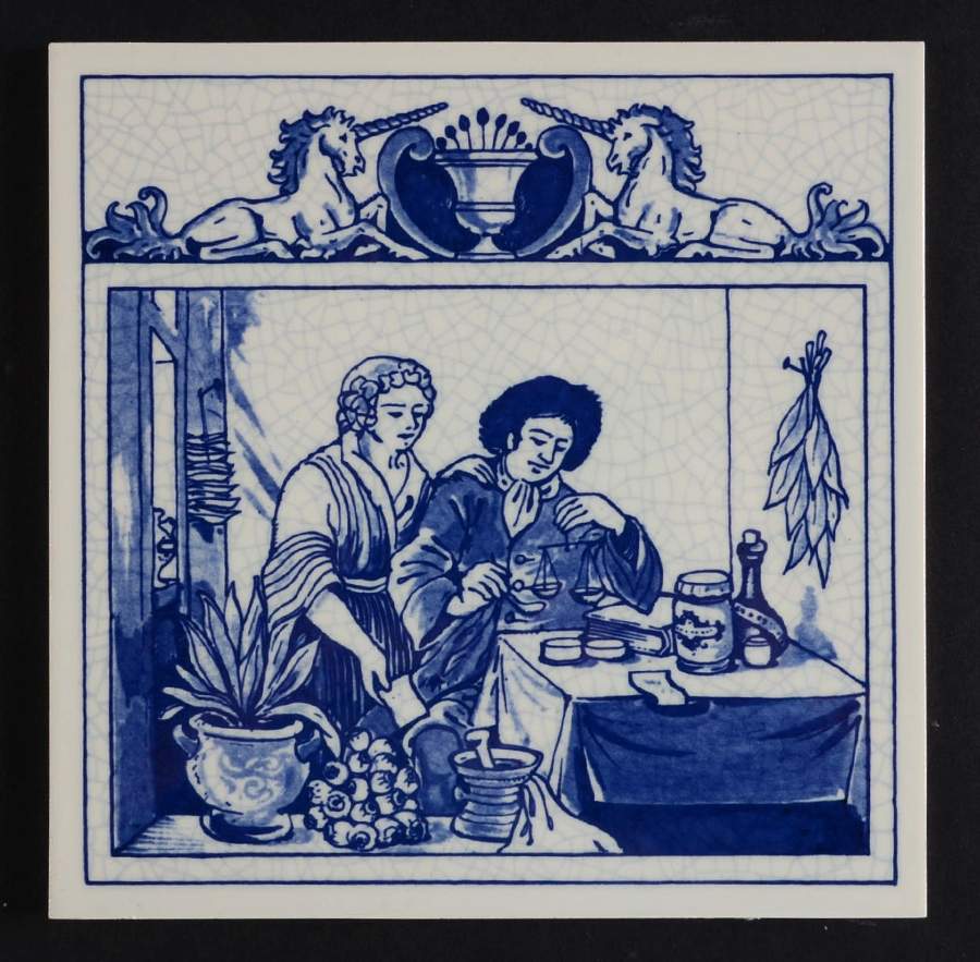Apothecary Tiles The Herbalist - Boxed by Royal Delft-1