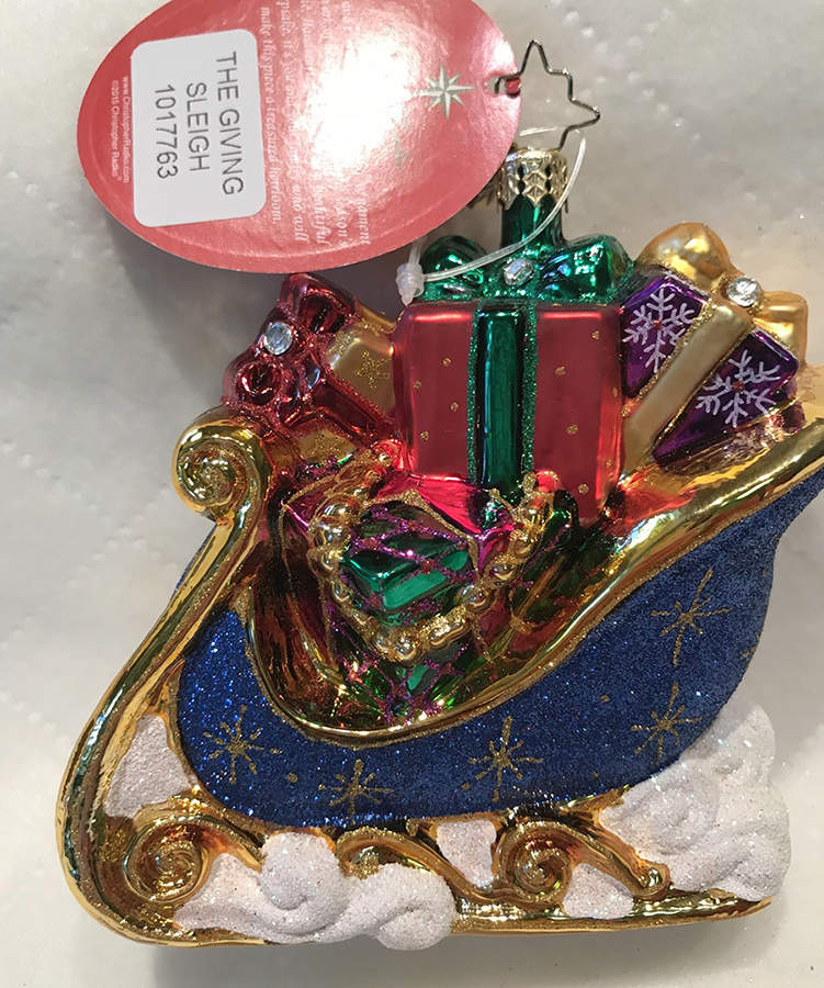 2015 Christopher Radko Ornaments The Giving Sleigh - No Box by Christopher Radko-1