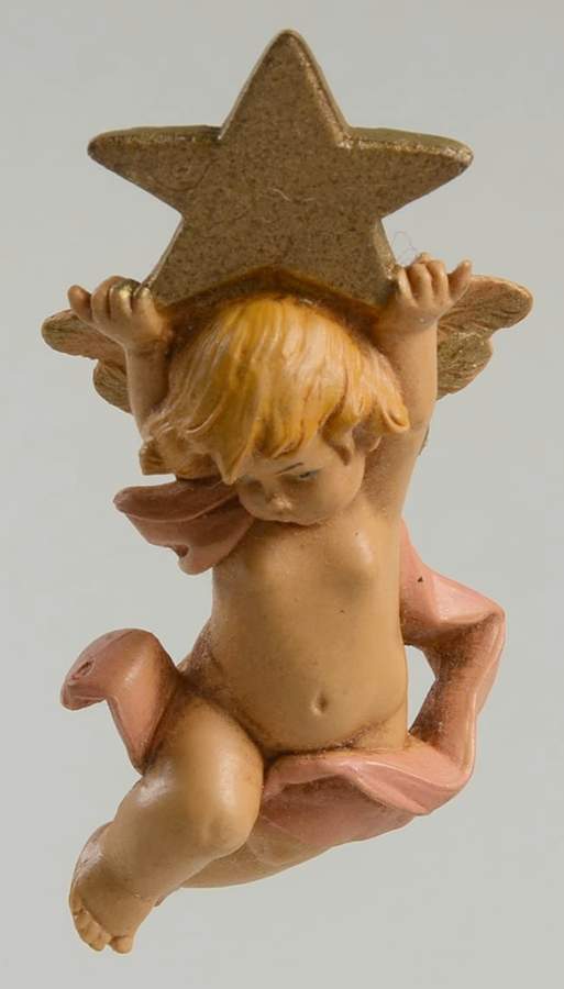 Fontanini Angel-Cherub Ornaments Angel With Star-Pink Ribbon - Boxed by Roman-1