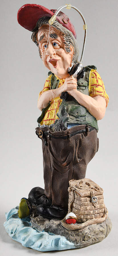 Doug Harris Figurines Gone Fishin' - No Box by Russ Berrie-1