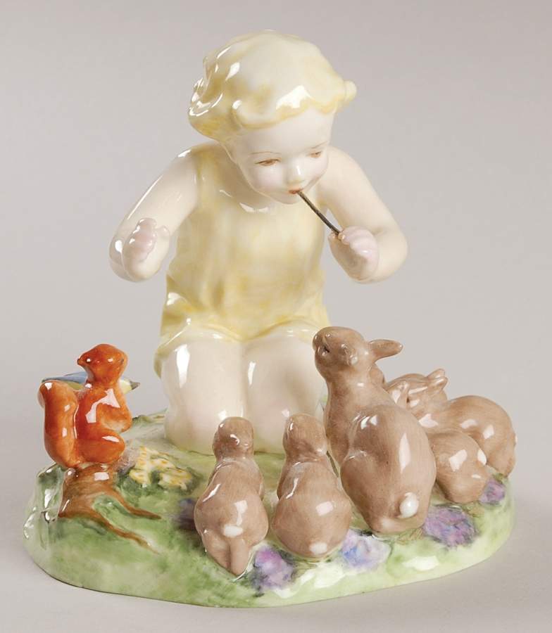 Freda Doughty Children Woodland Dance-Yellow Dress - No Box by Royal Worcester-1