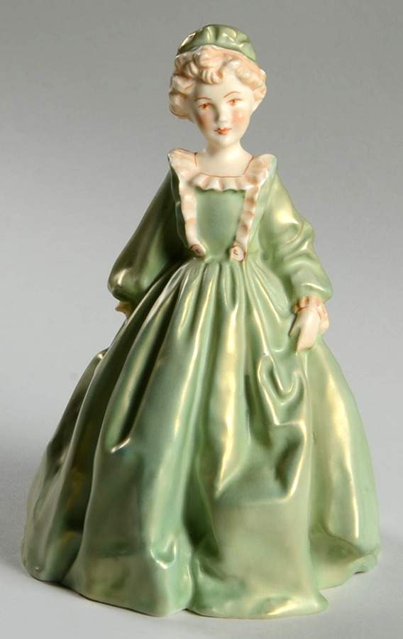 Freda Doughty Children Grandmother's Dress-Green - No Box by Royal Worcester-1