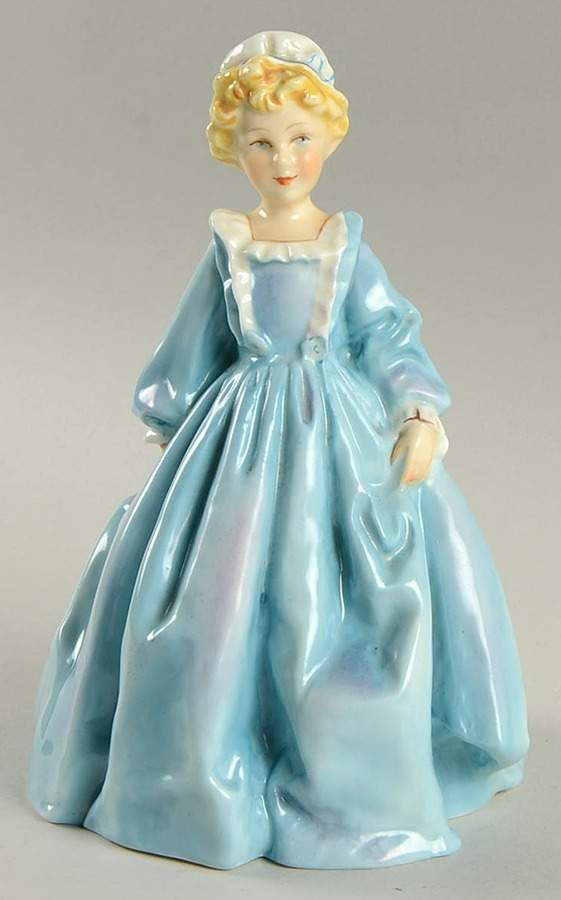 Freda Doughty Children Grandmother's Dress-Blue - No Box by Royal Worcester-1