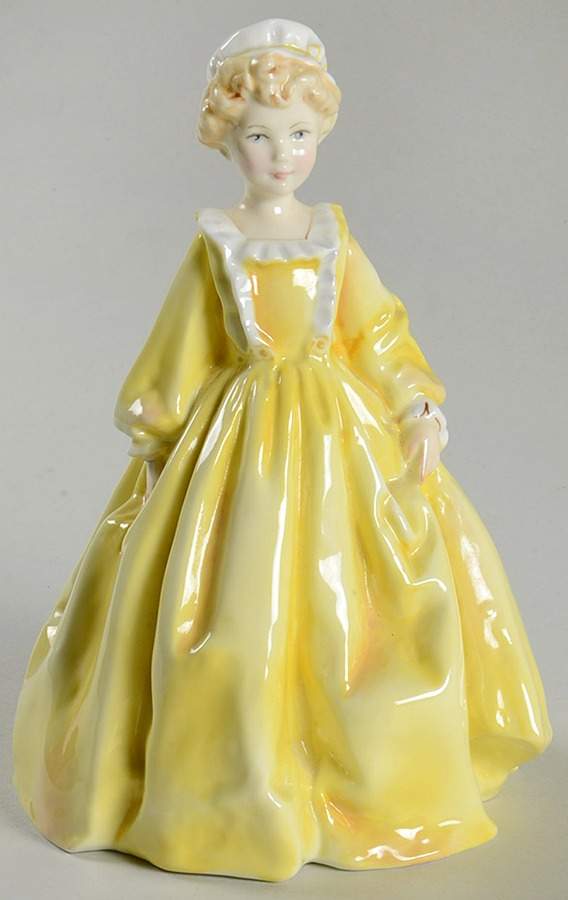 Freda Doughty Children Grandmother's Dress-Yellow - No Box by Royal Worcester-1