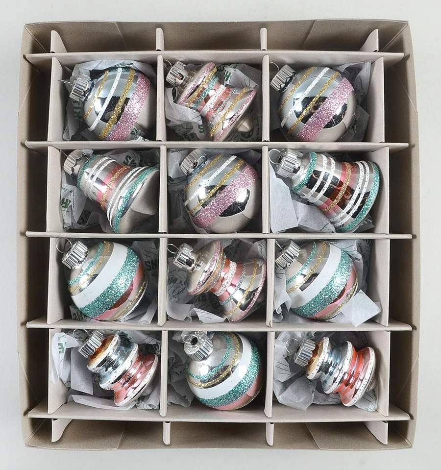 Shiny Brite Easter Set/12 Multi Shape Blue/Pink Pastels - Boxed by Christopher Radko-1