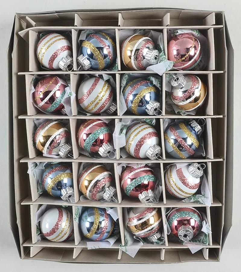 Shiny Brite Easter Set On 20 Mini Ball Ornaments - Boxed by Christopher Radko-1