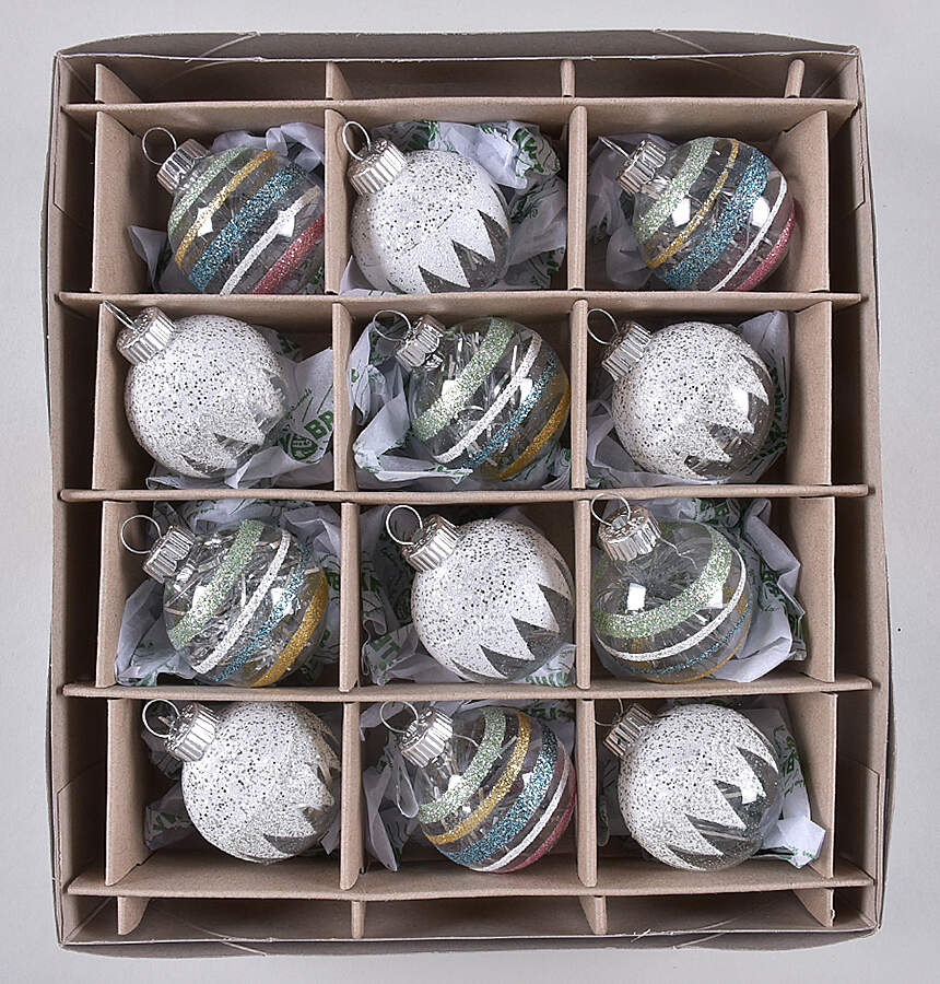 Shiny Brite Easter Ball Stripes & Snowcalls Green - Boxed by Christopher Radko-1