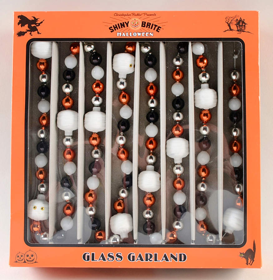 Shiny Brite-Halloween 84" Garland Mummy & Balls - Boxed by Christopher Radko-1