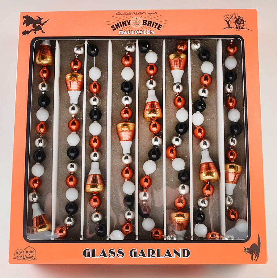 Shiny Brite-Halloween 84" Garland Candy Corn & Balls - Boxed by Christopher Radko-1