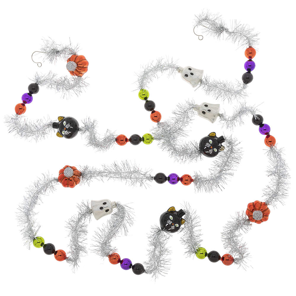 Shiny Brite-Halloween 84" Garland Tinsel & Figures - Boxed by Christopher Radko-1